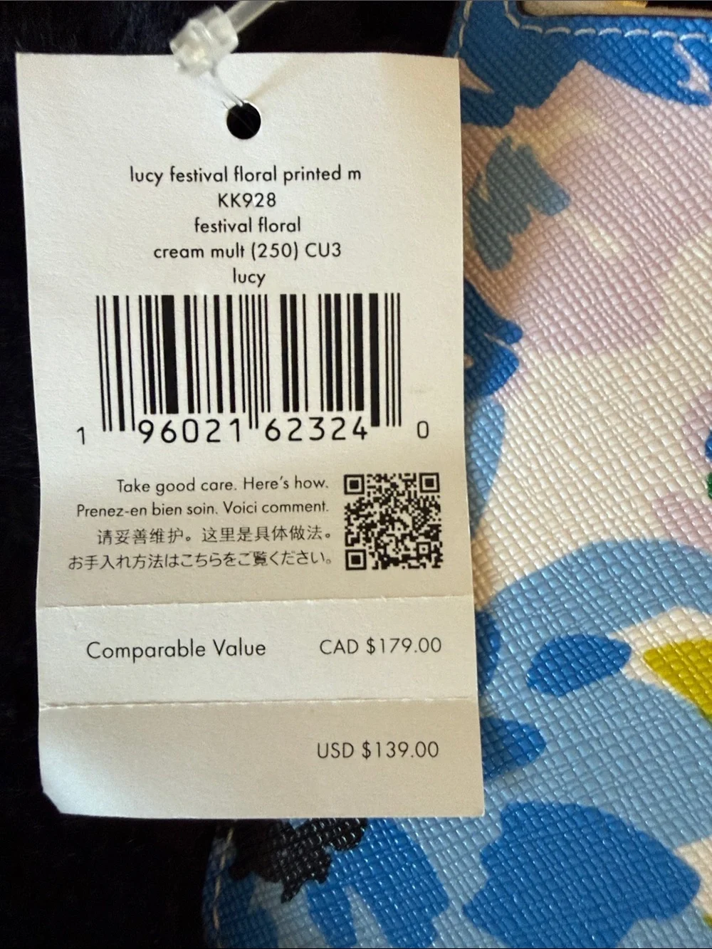 kate spade lucy festival floral print Zip Wristlet NWT